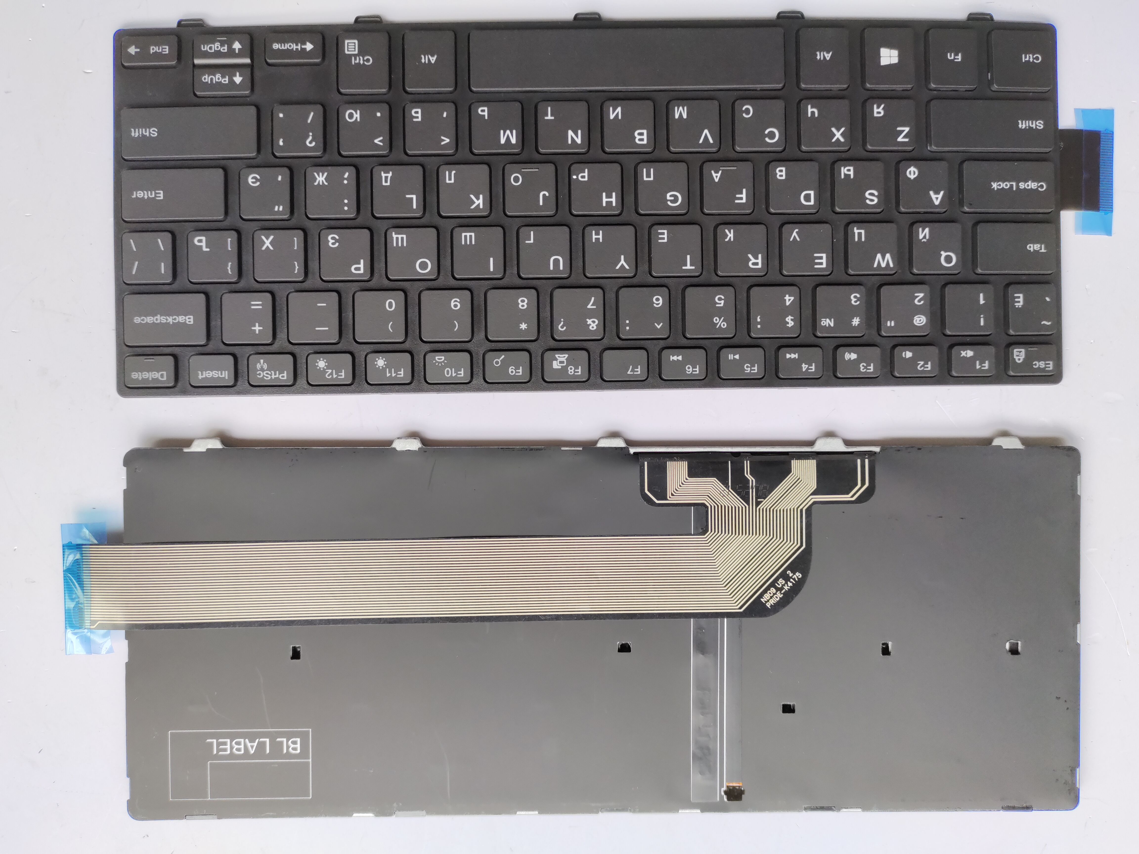 Picture of New Replacement Laptop Keyboard For DELL 5447/14-3000/3441/3442/3459/p49g/3468/3446/5442 BLACK FRAME BLACK Backlit (OEM) RU Layout